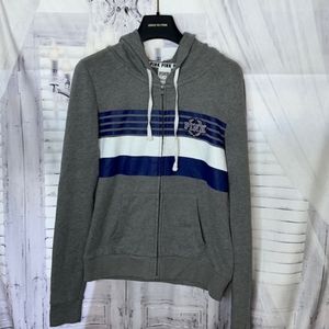 Pink grey zip up hoodie